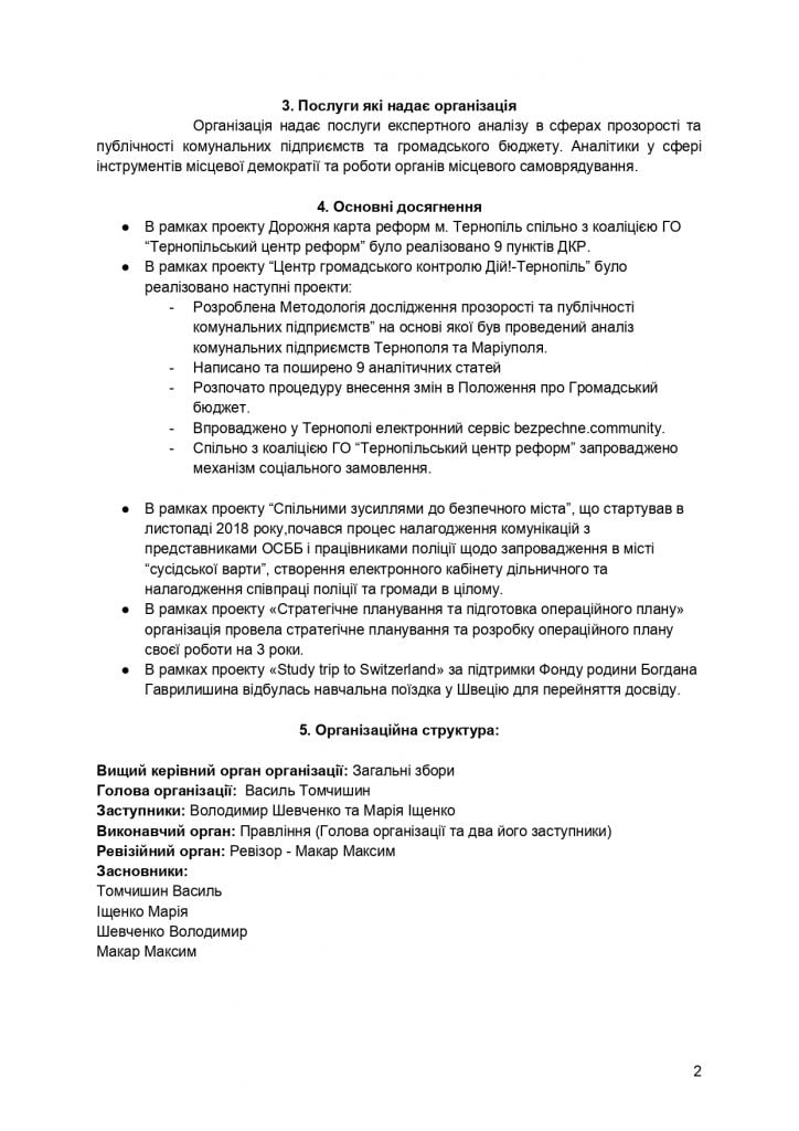 Звіт за 2018 рік (Тернопіль)